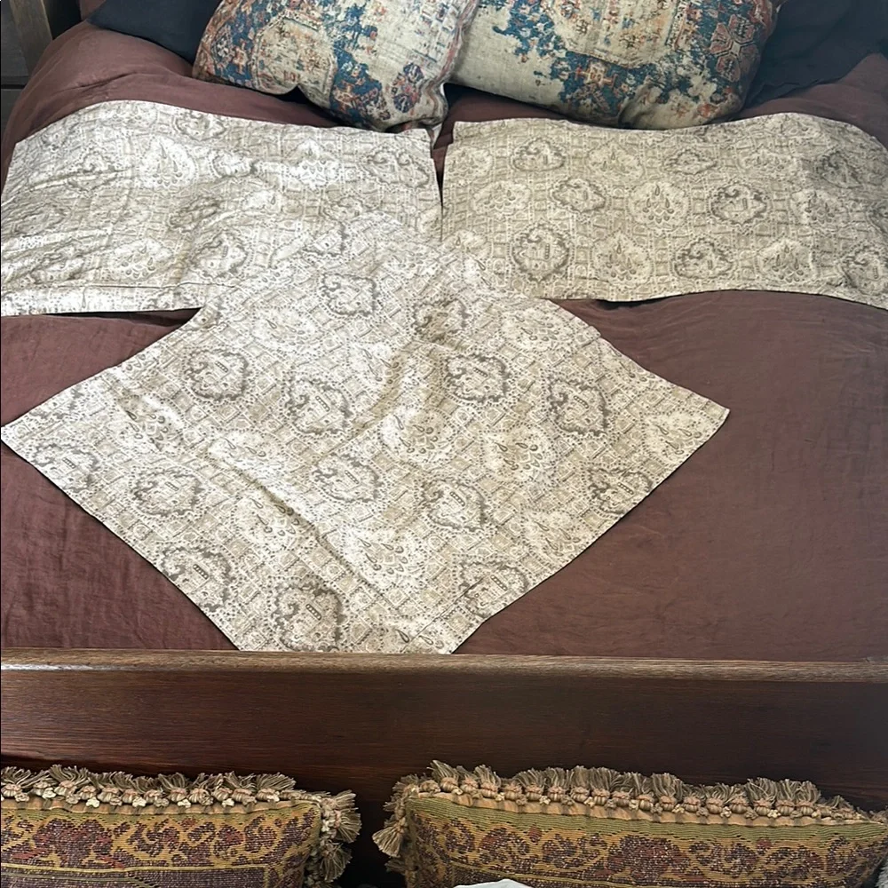 Restoration Hardware pillow case bundle 1 Euro sham and 2 King size Neutral tans